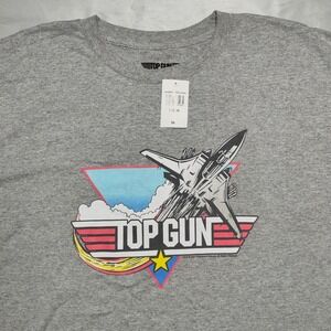 TOP GUN Movie F-14 Tomcat Logo Men 5XL Athletic Heather‎ Gray S/S T-Shirt NEW